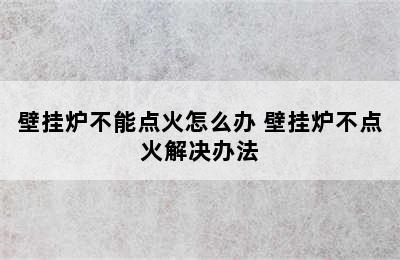 壁挂炉不能点火怎么办 壁挂炉不点火解决办法